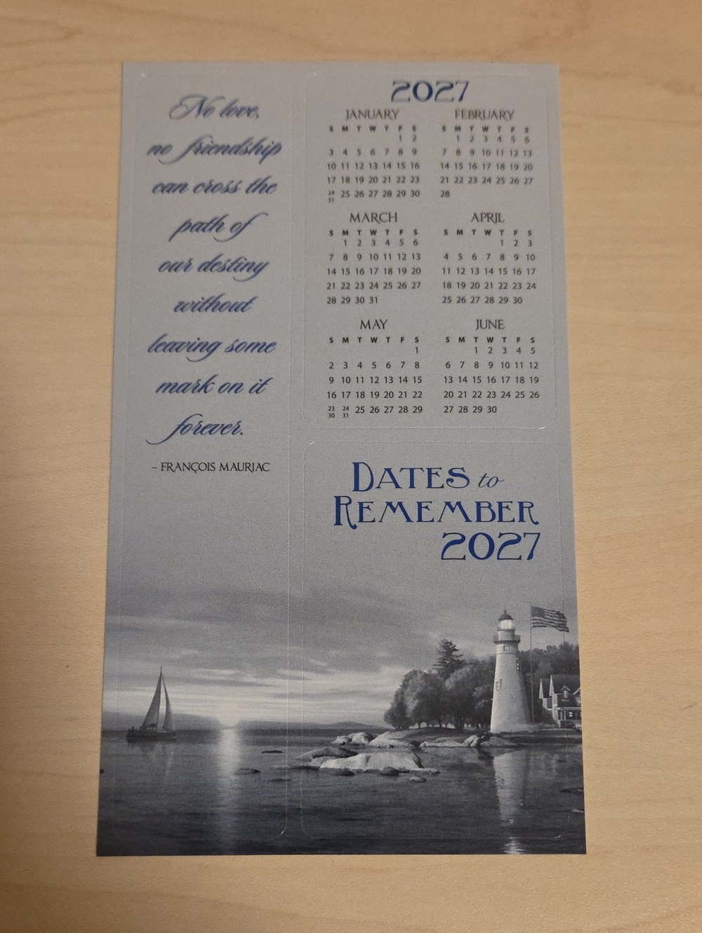 2027 Pocket Calendar, Holidays, and Bookmark